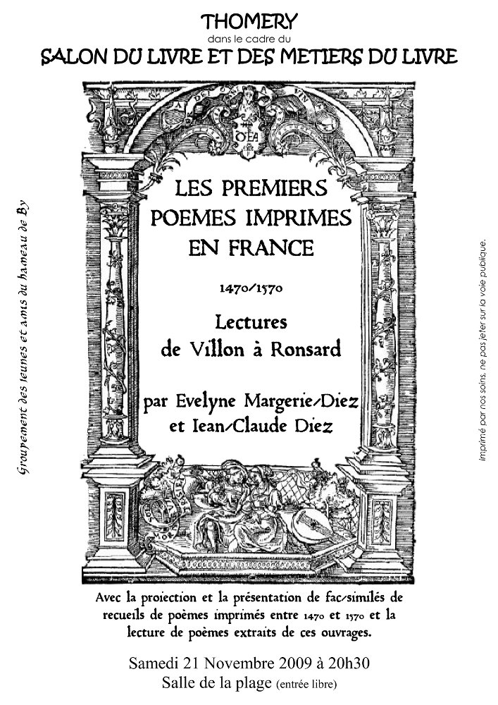 Premiers poèmes imprimés